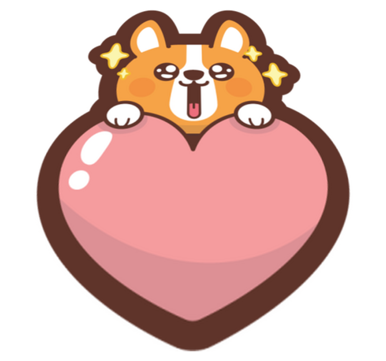 Korgio širdies iliustracija vinilinis kilimėlis - „Tenstickers“