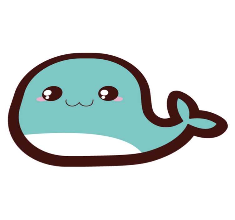 Miela banginio iliustracija kilimas vaiko kambariui - „Tenstickers“