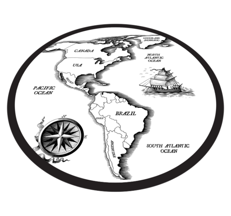 Kartografinė elegancija pasaulio žemėlapis vinilo kilimėlis - „Tenstickers“