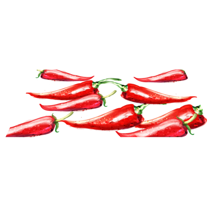 Raudonos aitriosios paprikos virtuvinis vinilinis kilimas - „Tenstickers“