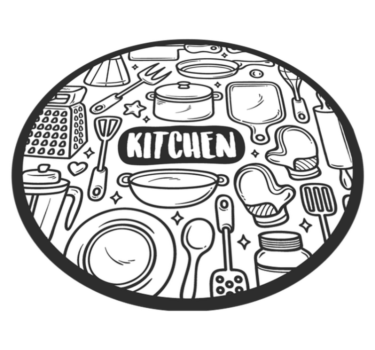 Esminė grafika apskritimo formos vinilo kilimėlis - „Tenstickers“