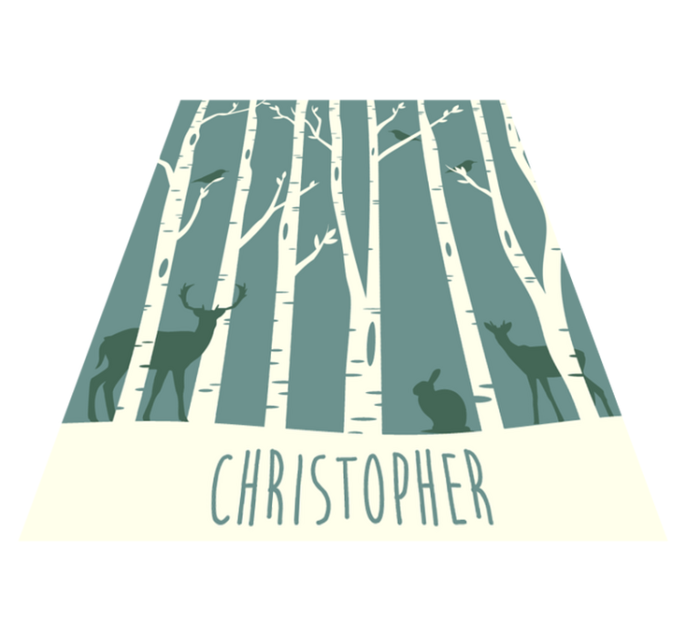 Miško draugų tema vinyl kilimėlis su vardu - „Tenstickers“