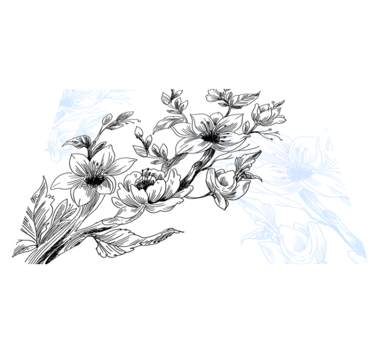 žydro žiedo koncepcija gėlių rašto kilimėlis - „Tenstickers“