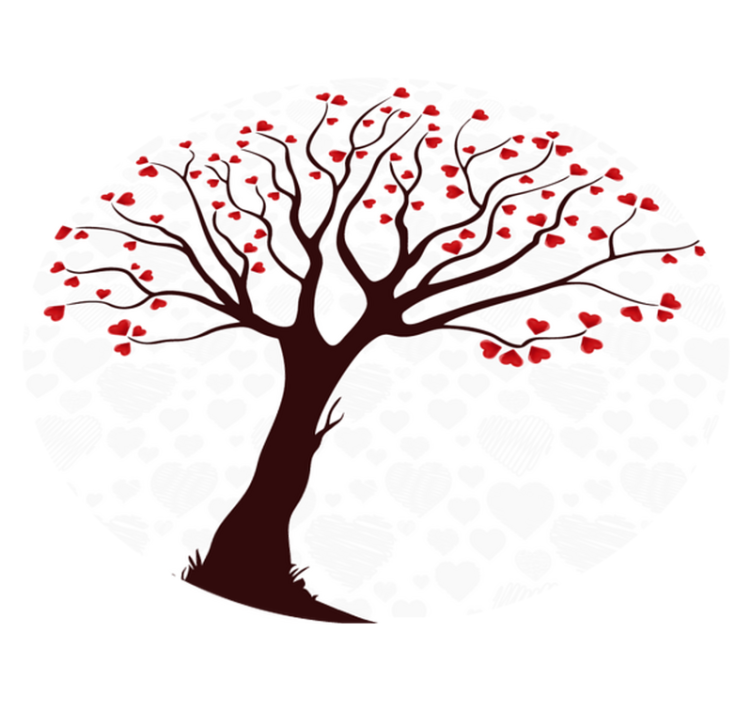 širdžių medis gėlių rašto kilimėlis - „Tenstickers“