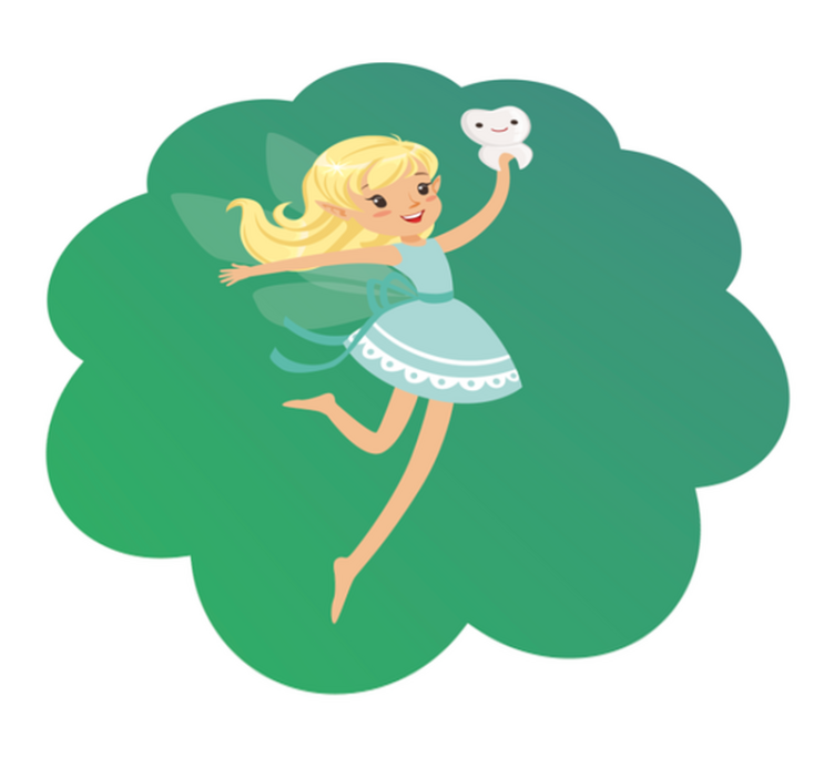 Dantų fėjos fantazija vaikų vinilinė kilimėlė - „Tenstickers“