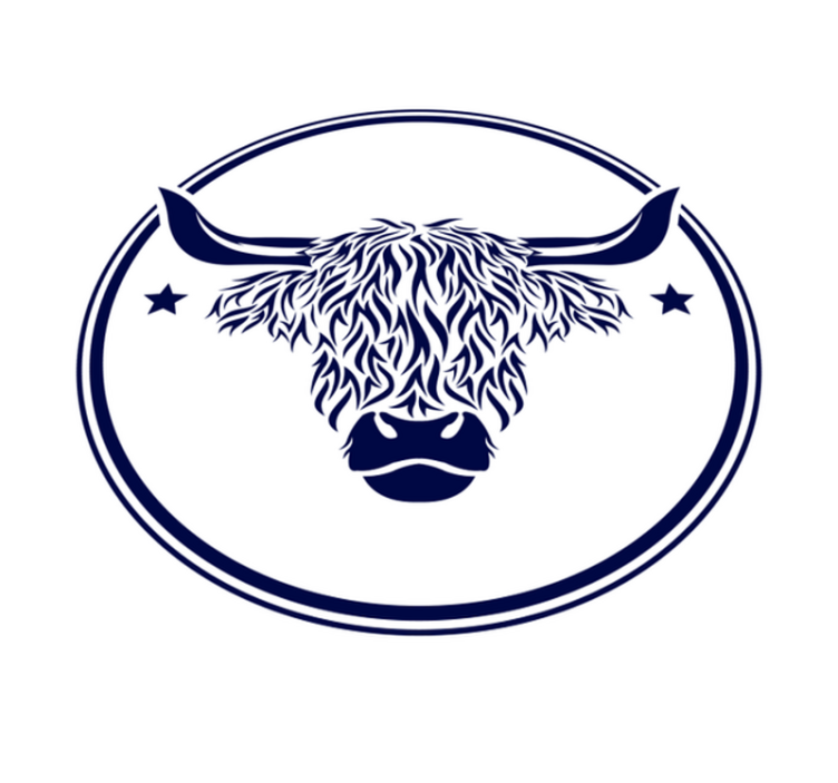 Kalnų karvės emblema gyvūnų vinilo kilimėlis - „Tenstickers“