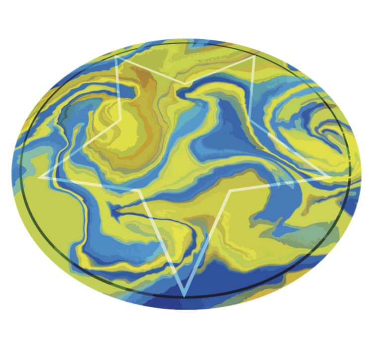 Mėlyna ir geltona žvaigždė vinilo kilimas - „Tenstickers“