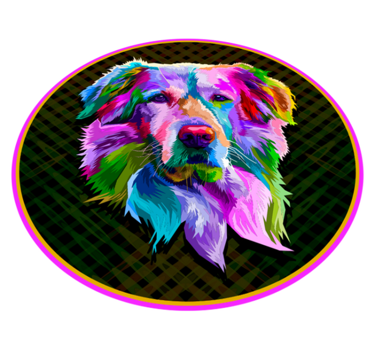 Spalvingi šunų meno kūriniai gyvūnų vinilo kilimėlis - „Tenstickers“