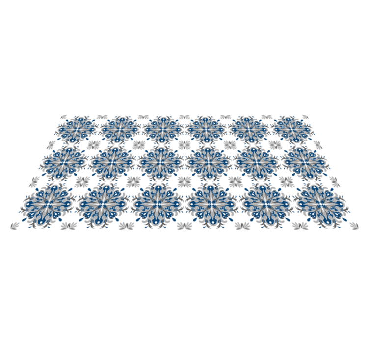 Mozaikinė vinilo kilimėlė elegantiška mėlyna gėlė - „Tenstickers“
