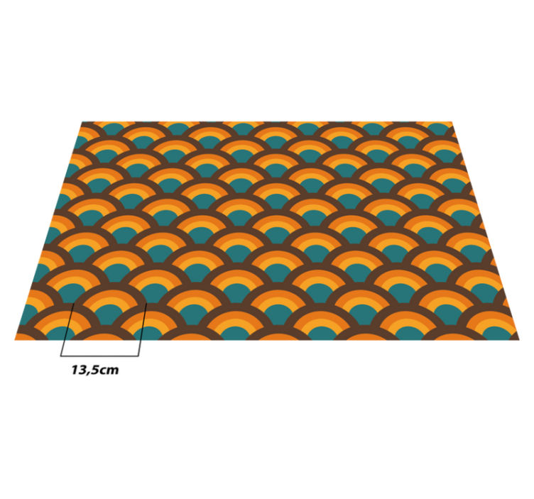 70-ųjų vaivorykštės bangų senovinis vinilinis kilimas - „Tenstickers“