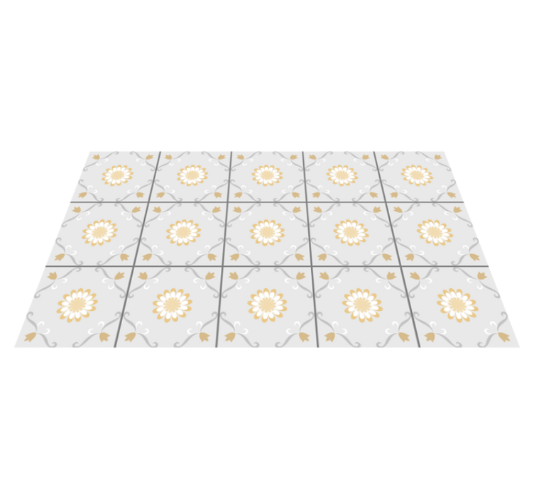 Virtuvės pilkos ir geltonos plytelės virtuvės grindys - „Tenstickers“