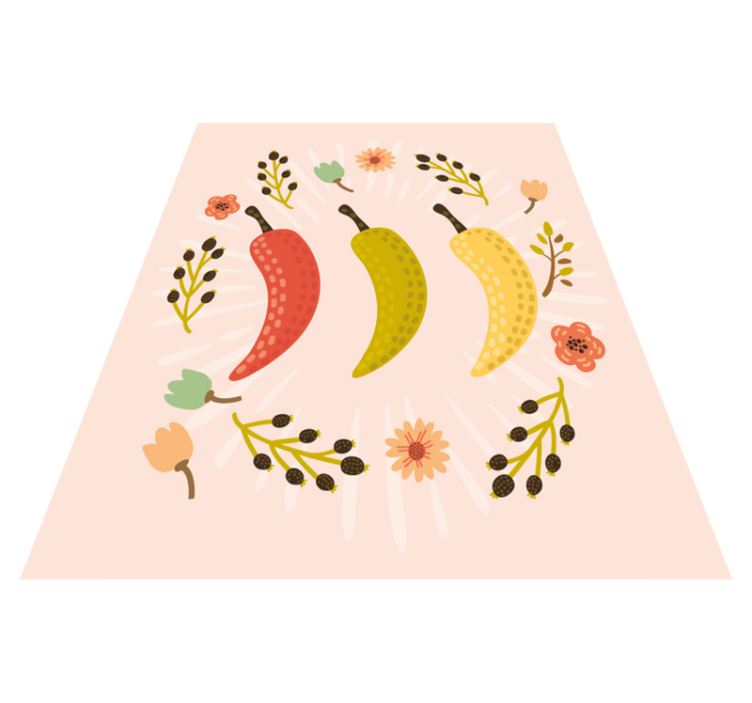 Spalvingi čili pipirai kilimas virtuvei - „Tenstickers“