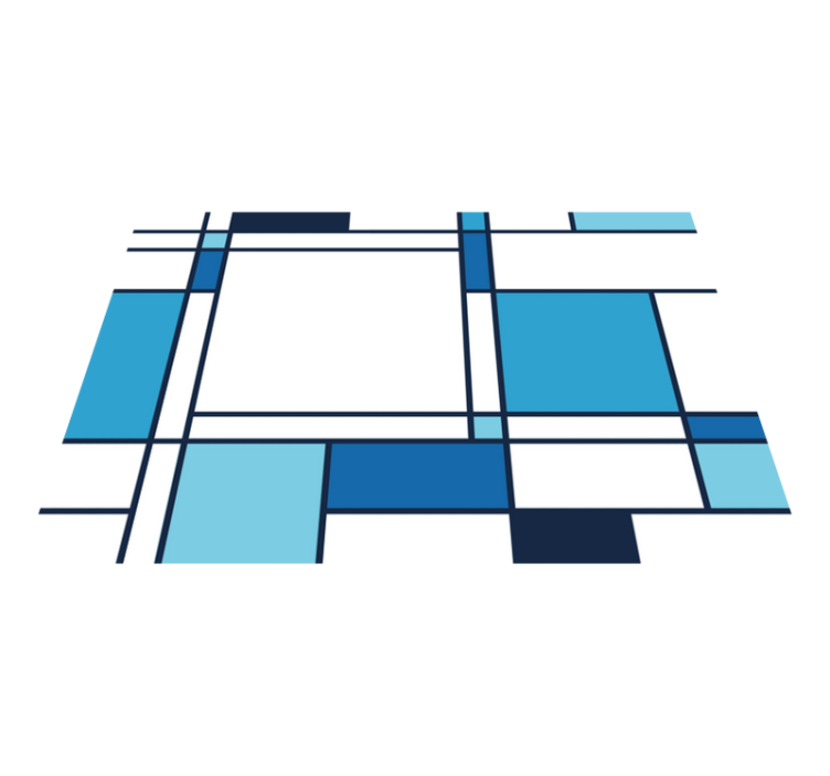 Mėlynas geometrinis motyvas modernus vinilinis kilimas - „Tenstickers“