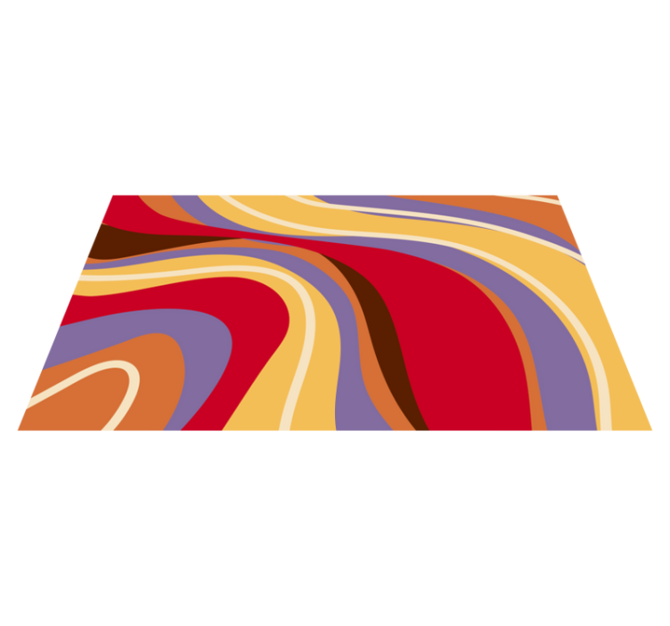 Ryškių spalvų bangos modernus vinilinis kilimas - „Tenstickers“