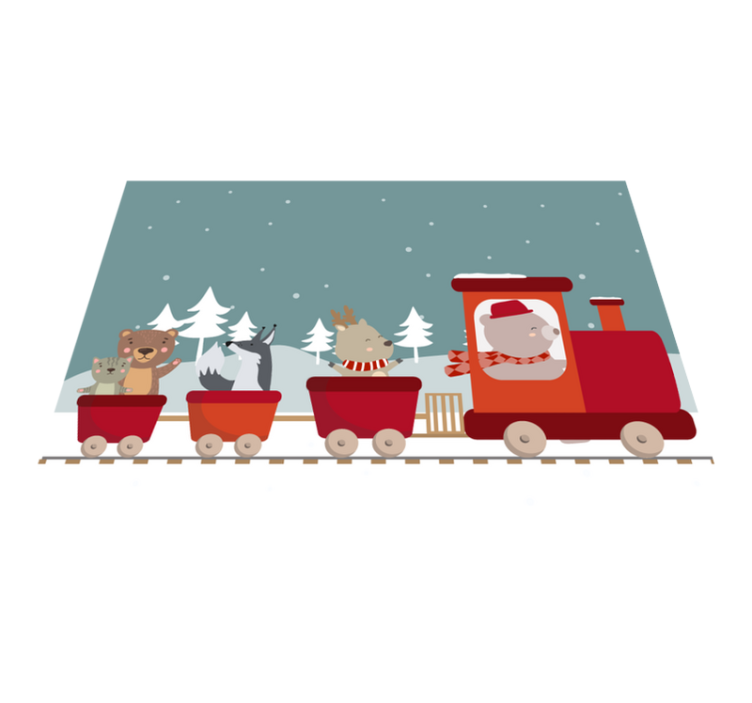 Gyvūnų traukinio nuotykis vinilinis kilimėlis - „Tenstickers“