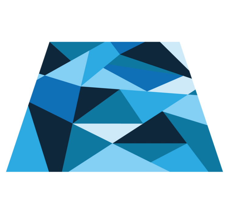 Trikampiai mėlyni raštai geometriniai kilimas - „Tenstickers“