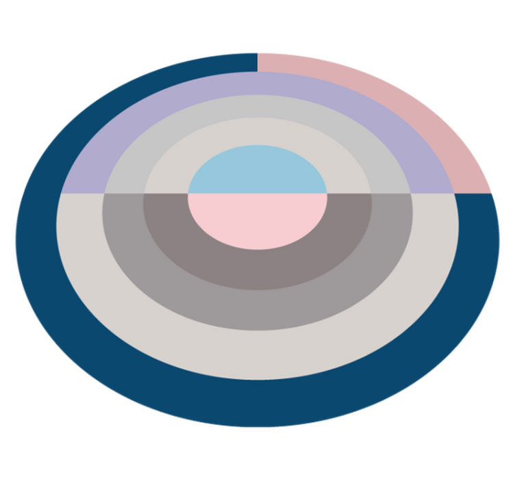 Apvali spalvų paletė modernus vinilinis kilimas - „Tenstickers“