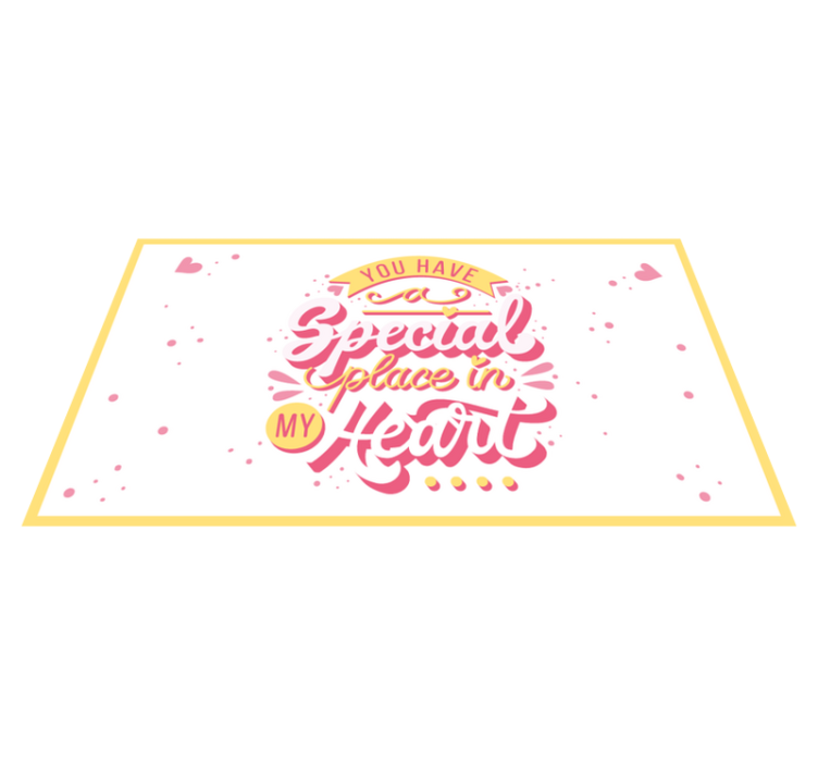 Ypatinga vieta širdyje vinilo kilimėlas su frazėmis - „Tenstickers“