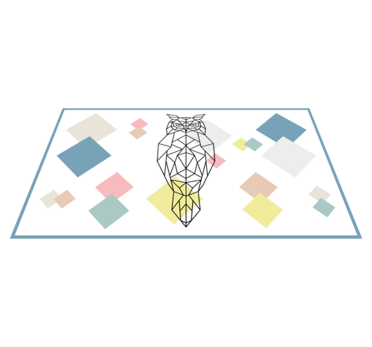 Origami pelėdos formos modernus vinilinis kilimas - „Tenstickers“