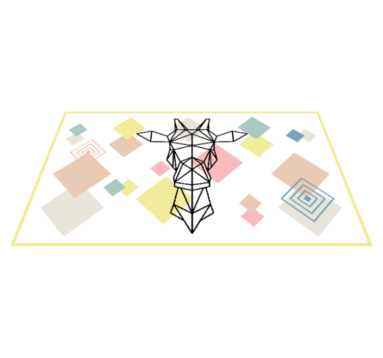 Abstraktus origami žirafa paaugliams vinilo kilimėlis - „Tenstickers“