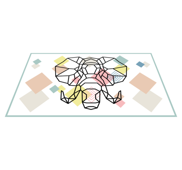 Origiami dramblio galva modernus vinilinis kilimas - „Tenstickers“