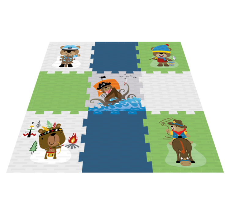 Mielas meškiuko nuotykis vinilinis kilimėlis - „Tenstickers“