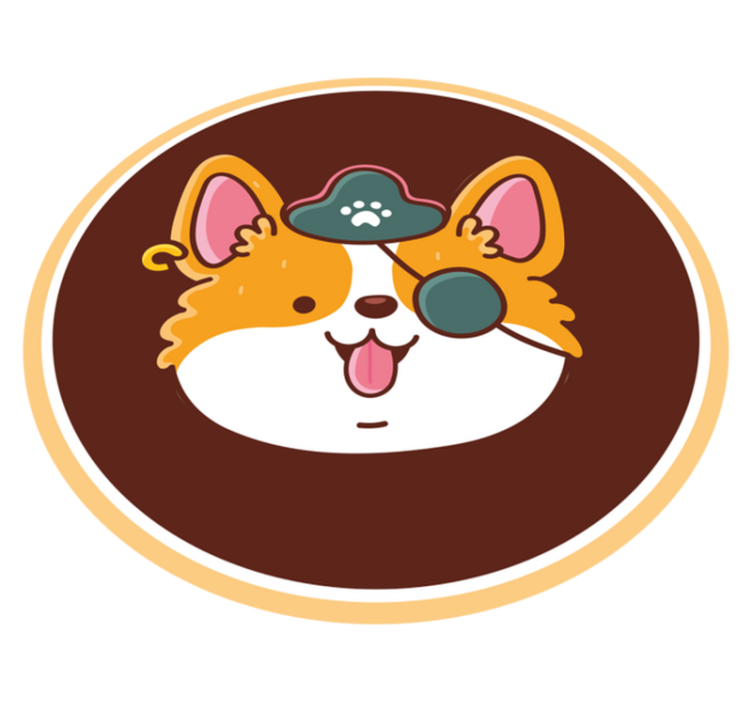 Corgi kapitono emblema modernus vinilinis kilimas - „Tenstickers“
