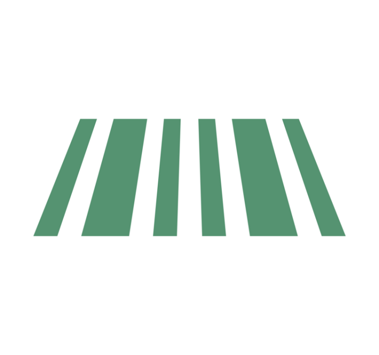 žalios ir baltos juostelės dryžuotas vinilo kilimas - „Tenstickers“