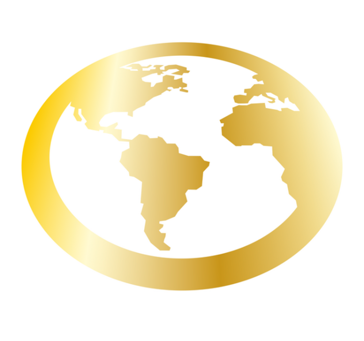 Auksinio gaublio motyvas pasaulio žemėlapis vinilo kilimėlis - „Tenstickers“