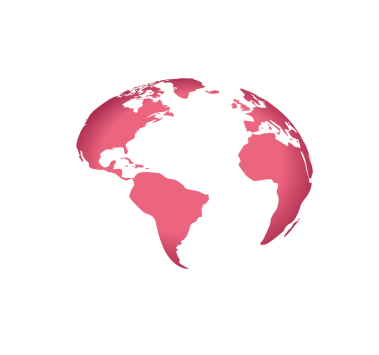 Rožinis gaublio planas pasaulio žemėlapis vinilo kilimėlis - „Tenstickers“