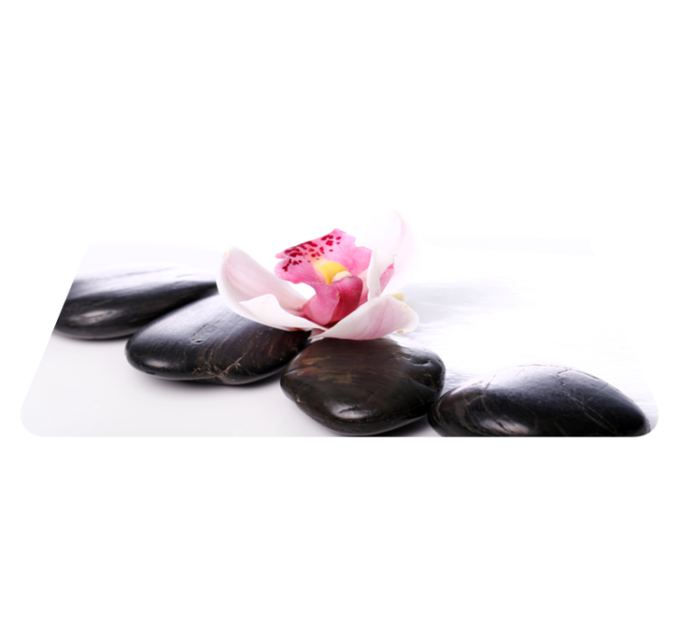 Orchidėja su akmenimis gėlių vinilo kilimas - „Tenstickers“