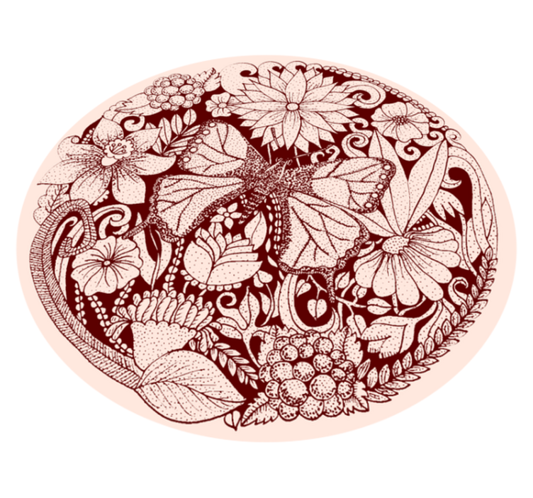 Subtilus sparnų dizainas gėlių rašto kilimėlis - „Tenstickers“