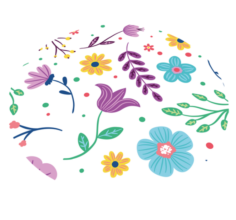 Gėlių rašto kilimėlis gyvybinga gėlių inspiracija - „Tenstickers“