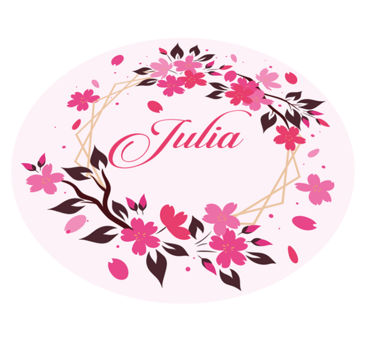 Botaninė karūna su pavadinimu vinilo kilimėlis miegamajam - „Tenstickers“