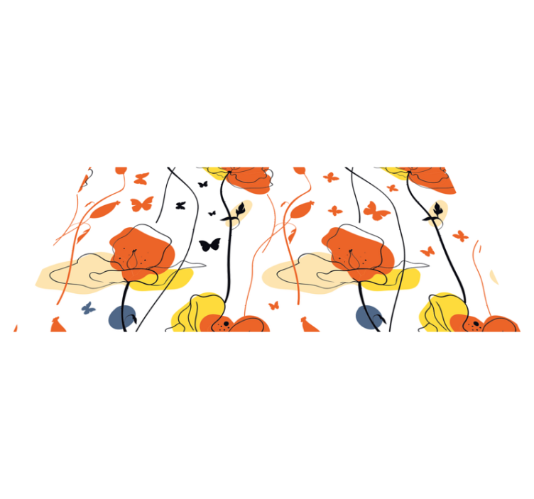 Abstraktus piešinys aguonų drugelių gėlių kilimas - „Tenstickers“