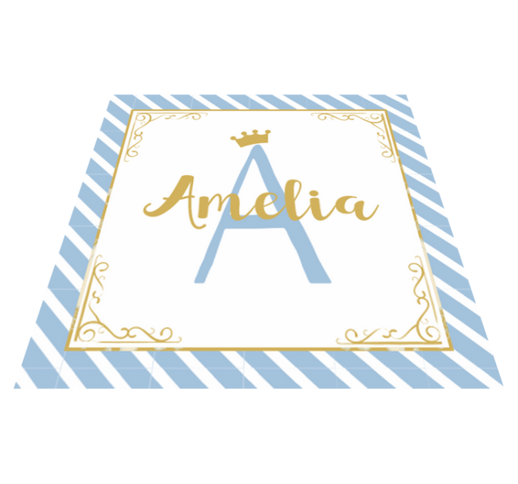 Vainikuotas pradinis ir vardinis vaikų vinilinis kilimas - „Tenstickers“