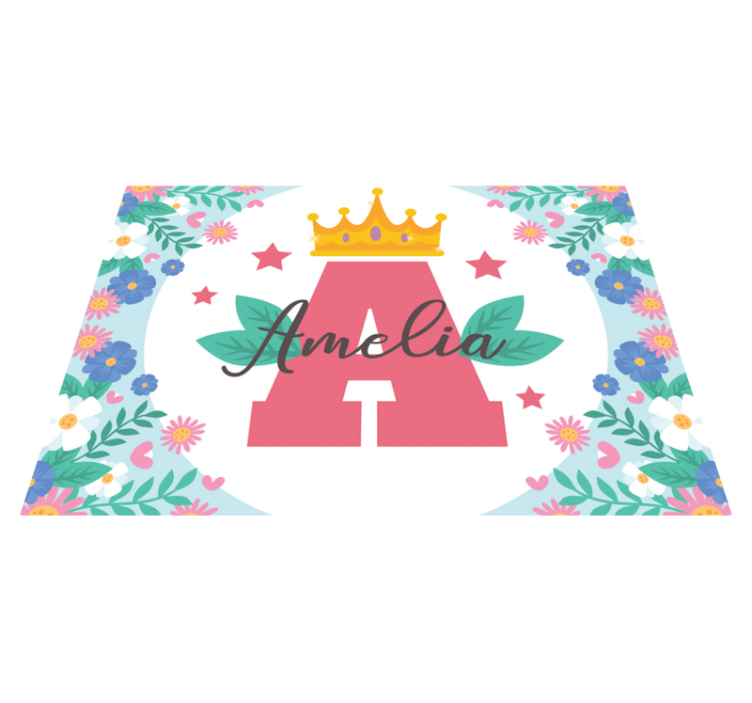 Karūnuotas inicialas ir vardas vinilinis kilimėlis - „Tenstickers“