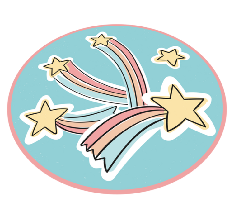 Spalvingos vaivorykštės žvaigždės vaikų vinilinė kilimėlė - „Tenstickers“