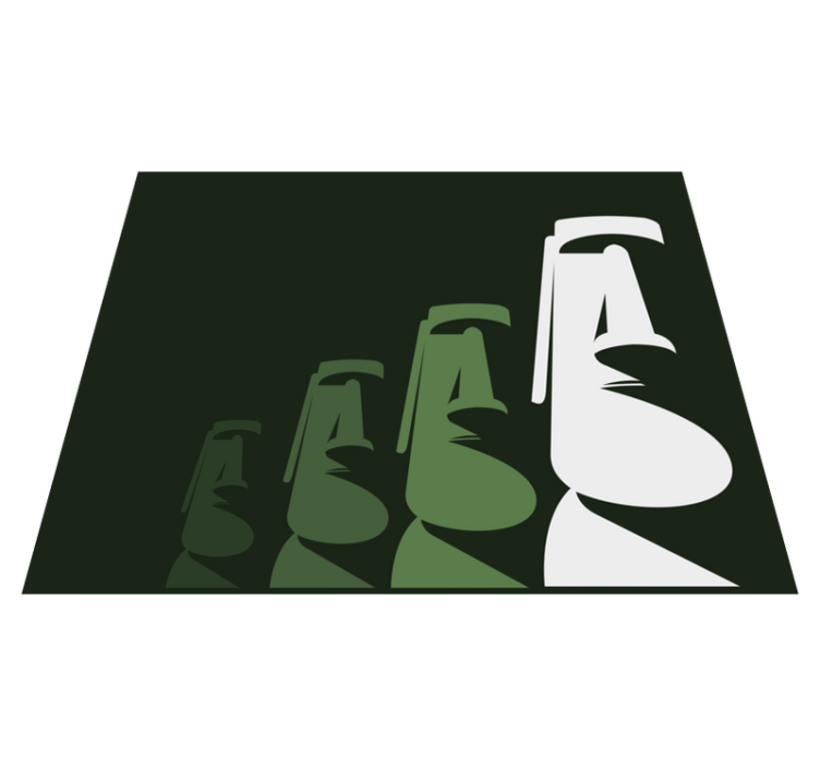 Moai statulų kontūrai vinilinis kilimas svetainei - „Tenstickers“