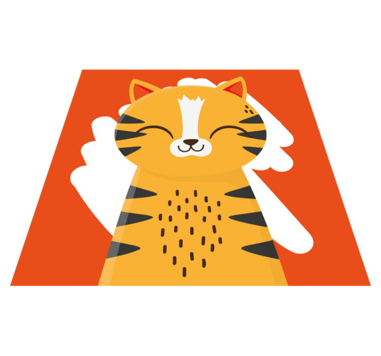 Laimingo tigro dizainas kilimas vaiko kambariui - „Tenstickers“