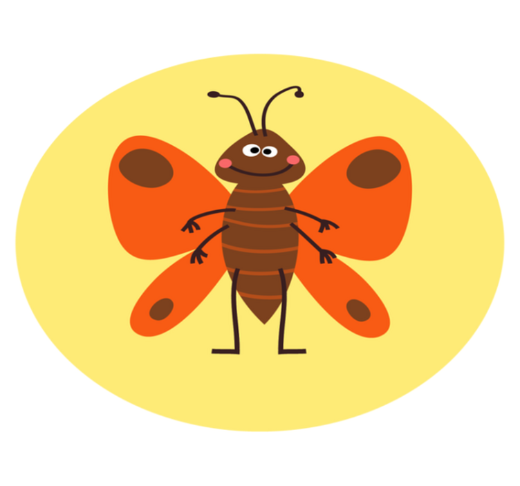 Linksmas drugelio personažas vaikų vinilinė kilimėlė - „Tenstickers“