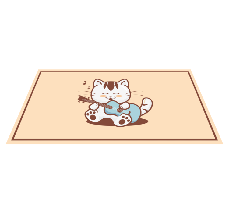 Laimingas katinas muzikantas gyvūnų vinilo kilimėlis - „Tenstickers“