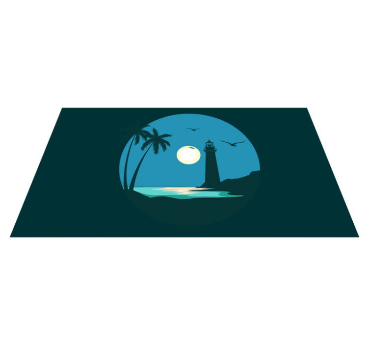 Pakrantės švyturio vaizdas gamtos vinilinis kilimas - „Tenstickers“