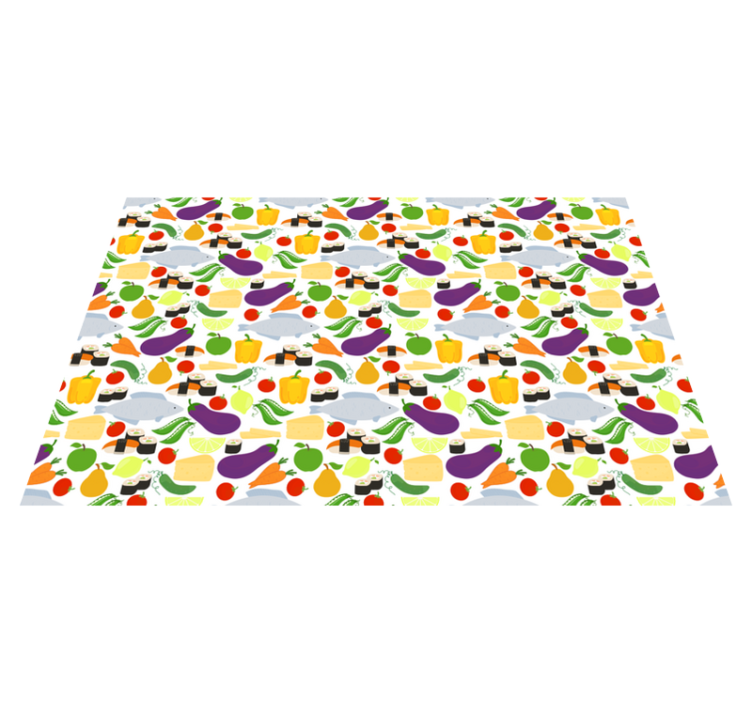Sveikas maistas su spalvingomis piktogramomis virtuvinis kilimas - „Tenstickers“