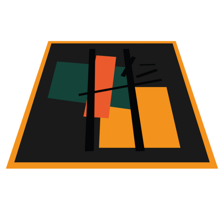 Abstrakčių spalvų segmentai modernus vinilinis kilimas - „Tenstickers“