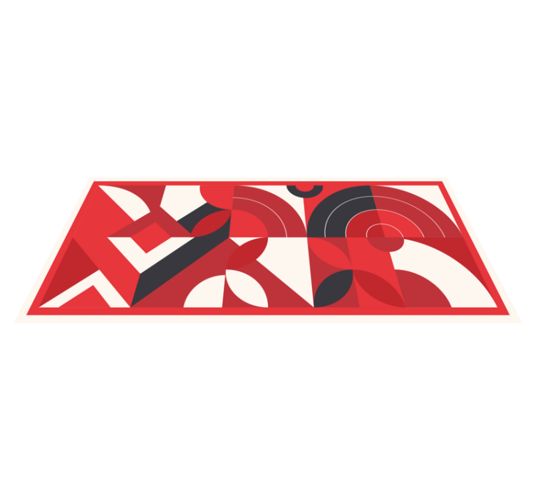 Raudoni geometriniai meniniai viniliniai stalo padekliukai - „Tenstickers“