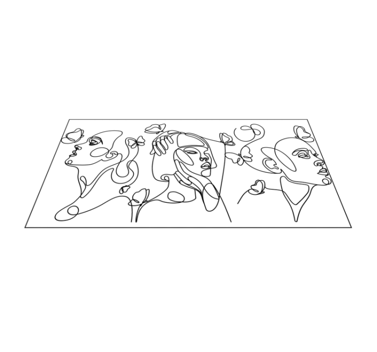 Kontūriniai meno veidai modernus vinilinis kilimas - „Tenstickers“