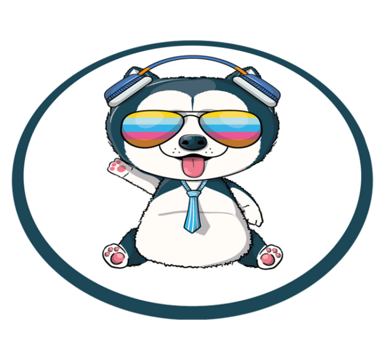 šaunus šuniuko personažas vaikų vinilinė kilimėlė - „Tenstickers“