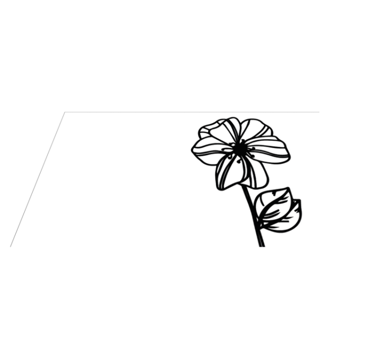 Elegantiškas juodai baltas dizainas gėlių rašto kilimėlis - „Tenstickers“