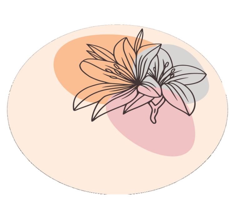 Lelijos gėlių akcentas apskritimo formos vinilo kilimėlis - „Tenstickers“